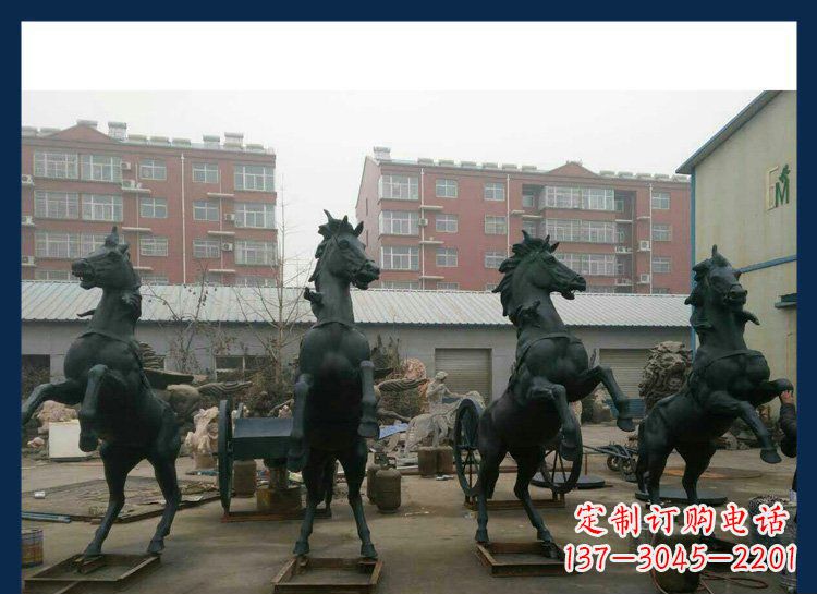 威海广场铜雕立式飞马动物雕塑