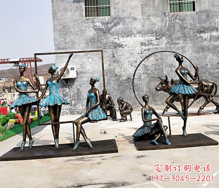 威海广场铜雕美女人物雕塑