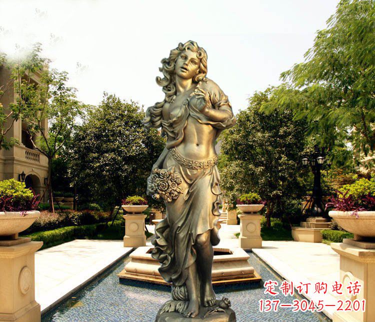 威海华丽蓬勃的铜雕女神像