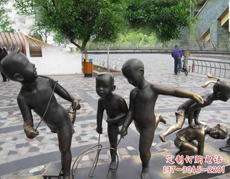 威海专业定制广场铜雕儿童雕塑
