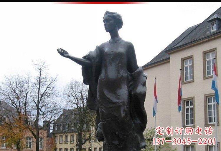 威海广场铜雕西方美女人物雕塑