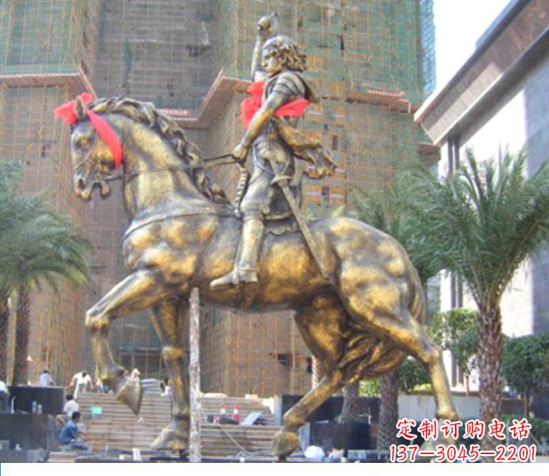 威海广场西方骑马战士纪念铜雕