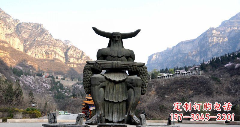 威海广场炎帝景观铜雕