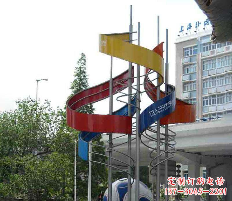 威海广场足球不锈钢雕塑