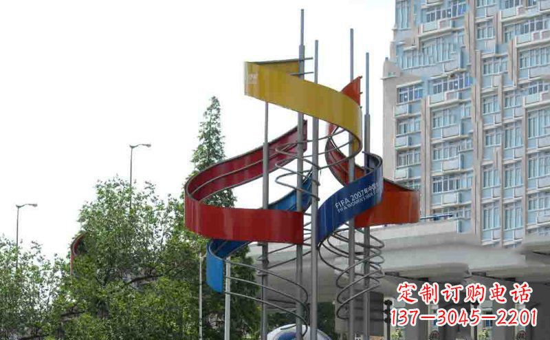 威海广场足球不锈钢雕塑 (2)