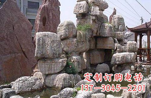 威海引领艺术,华丽山水:龟纹石假山雕塑