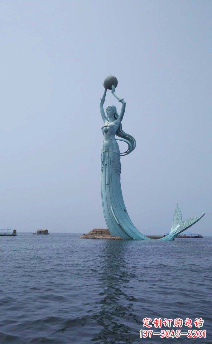威海海洋美人鱼不锈钢雕塑