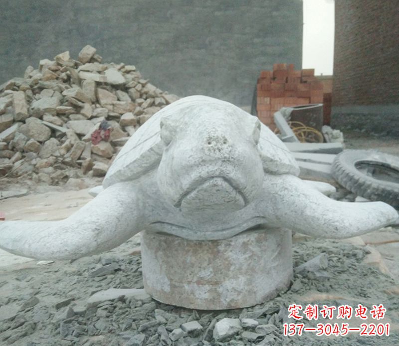 威海海边动物海龟石雕