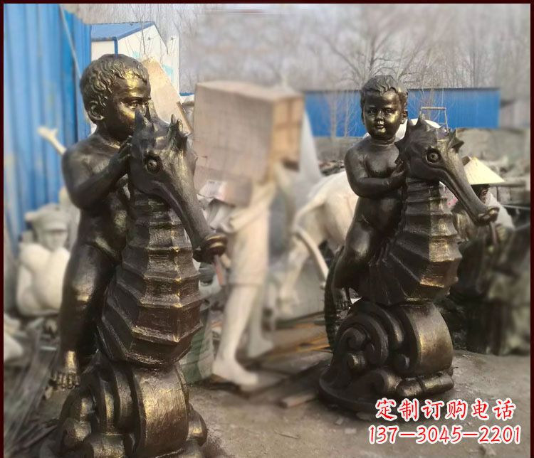 威海海马公园景观铜雕