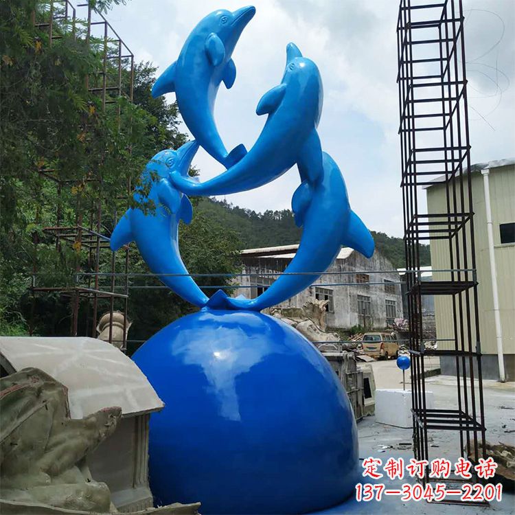 威海海豚玻璃钢景观雕塑
