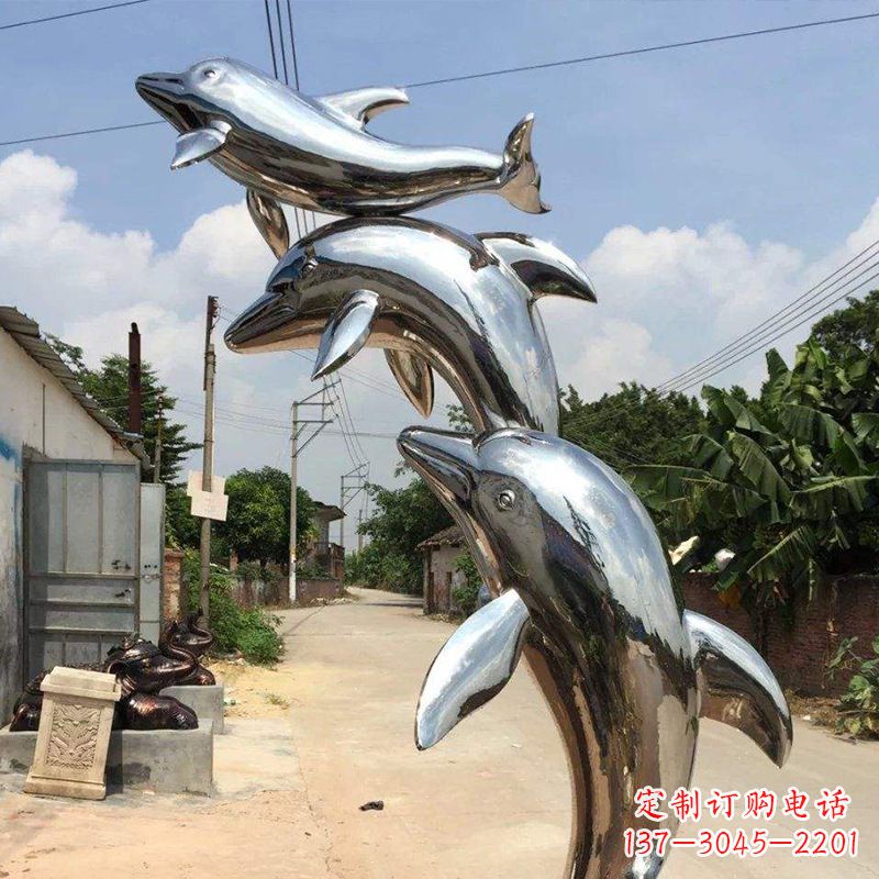威海海豚不锈钢雕塑