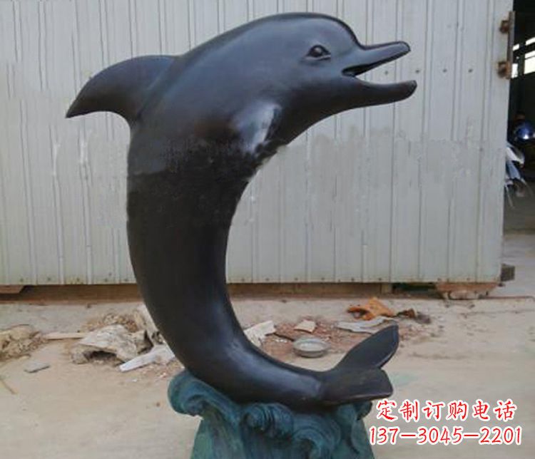 威海一群海豚成就美丽的海洋动物喷泉铜雕塑