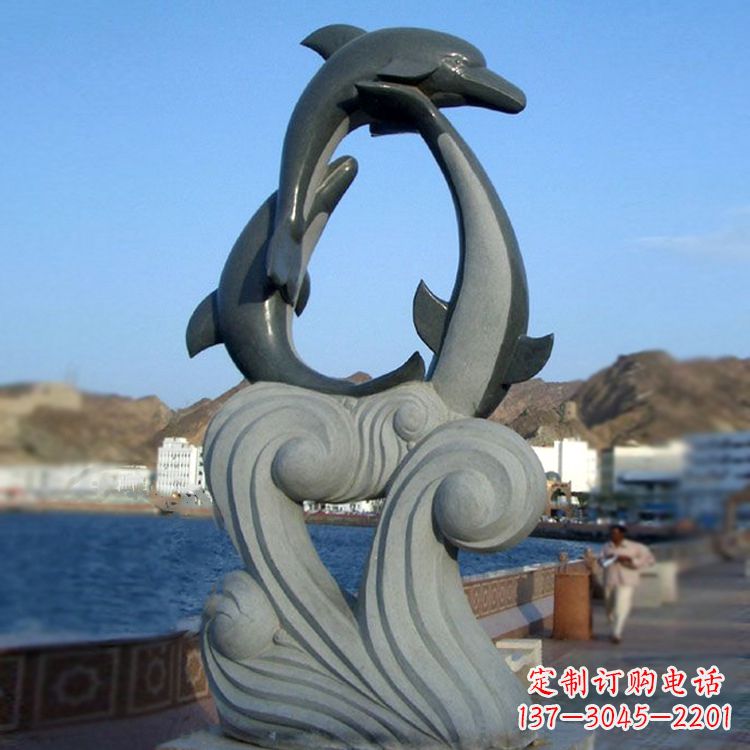威海欣赏海豚石雕塑的美丽