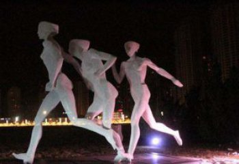 威海优雅靓丽的女性不锈钢跑步雕塑