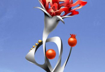 威海精美不锈钢石榴花雕塑，震撼了审美的眼睛