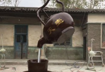 威海茶壶精美铜雕，为您打造经典景观雕塑