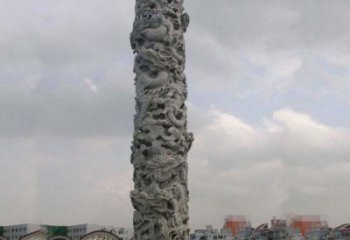 威海精美仿古盘龙柱石雕