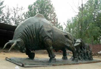 威海新中国拓荒牛铜雕，传承中国传统文化