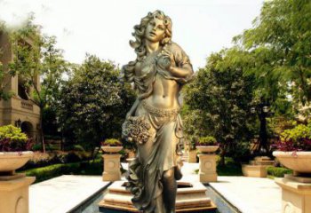 威海华丽蓬勃的铜雕女神像