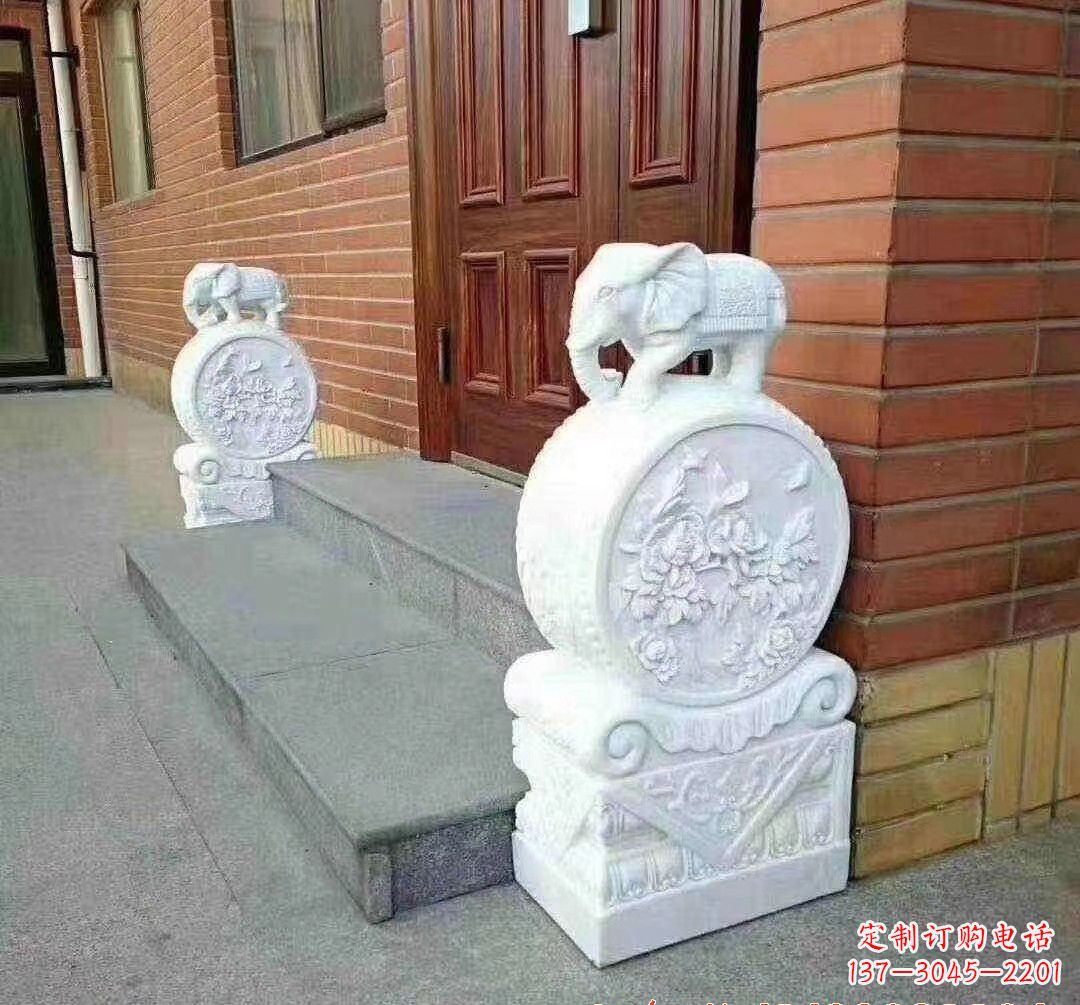 威海汉白玉大象雕塑,令家庭美景更加完美