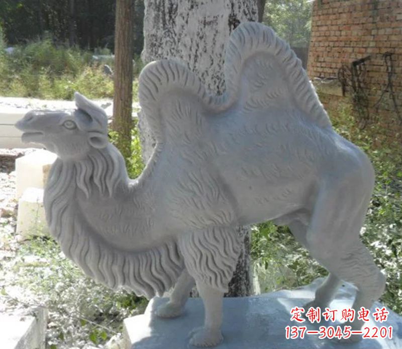 威海汉白玉骆驼雕,融入古朴奢华
