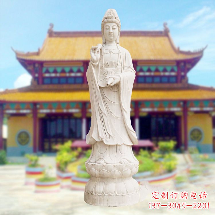 威海汉白玉观音菩萨石雕