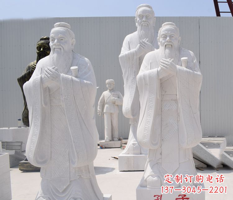 威海汉白玉孔子校园古代名人石雕 (2)