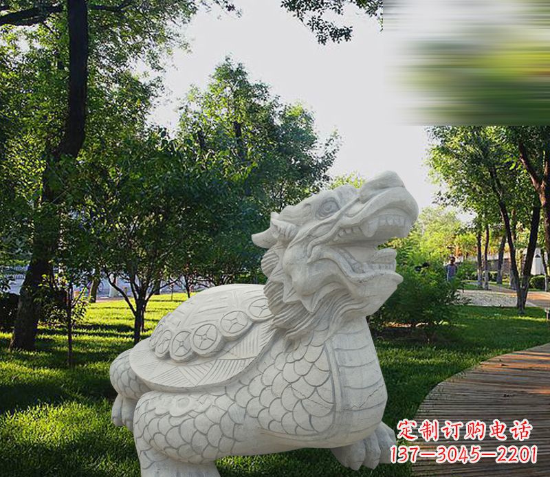 威海中领雕塑——汉白玉龙龟石雕