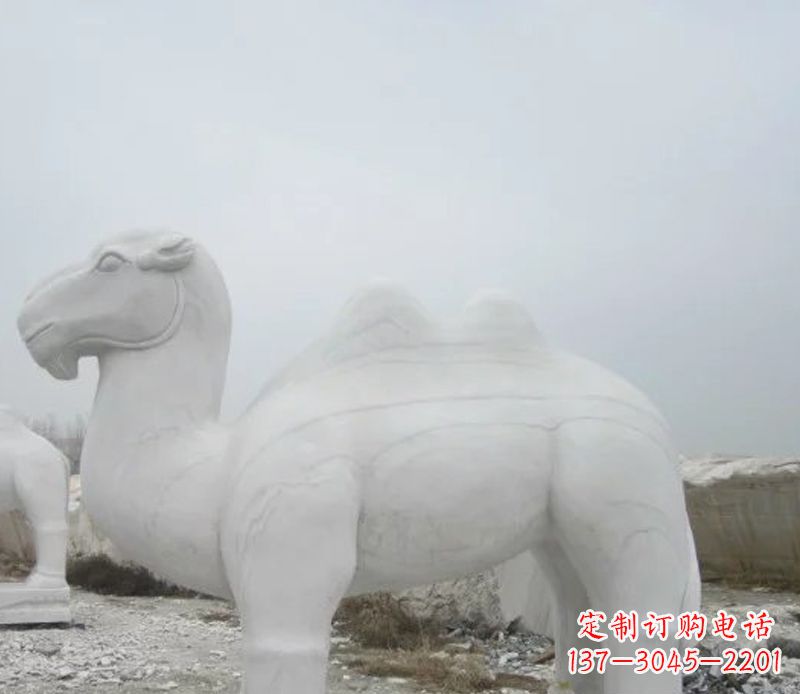 威海汉白玉骆驼石雕塑,装点家居空间
