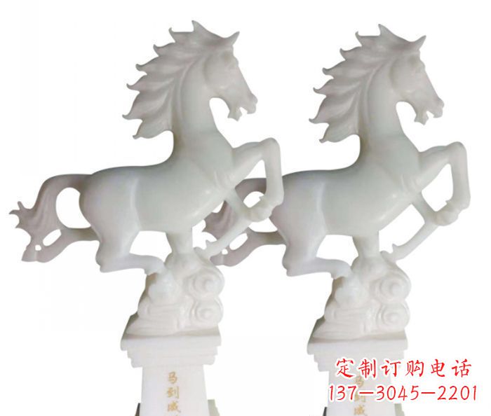 威海汉白玉马雕塑,以自然质朴大气