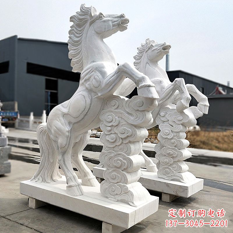 威海精美马踏祥云石雕，栩栩如生
