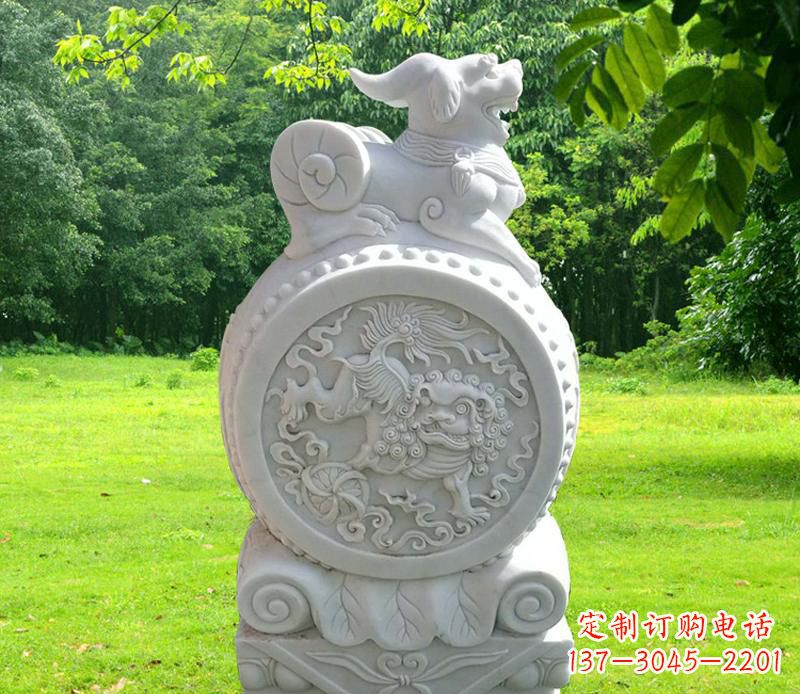 威海中领雕塑貔貅抱鼓石雕塑