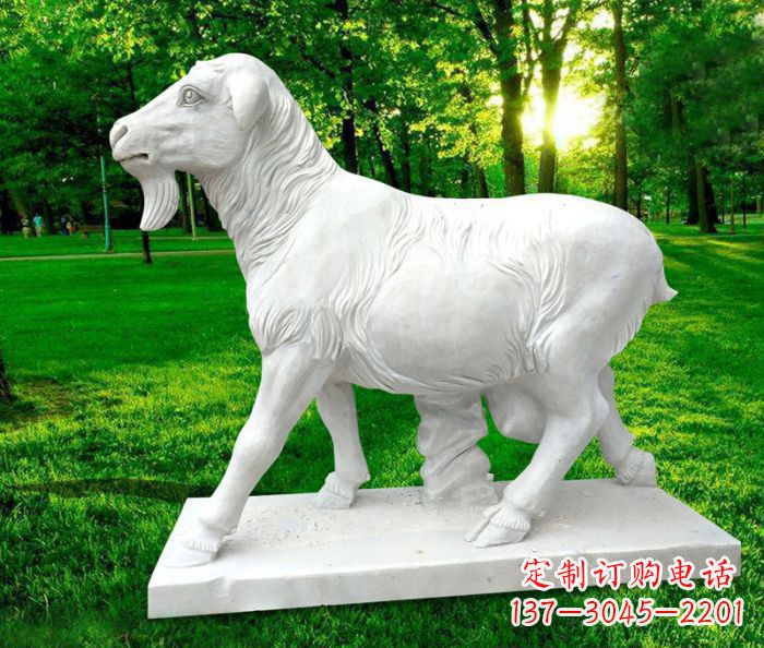 威海中领雕塑:精美山羊石雕