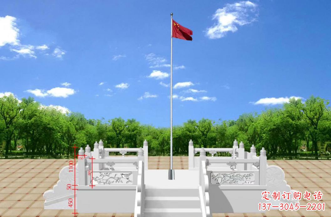 威海汉白玉升旗台雕塑12