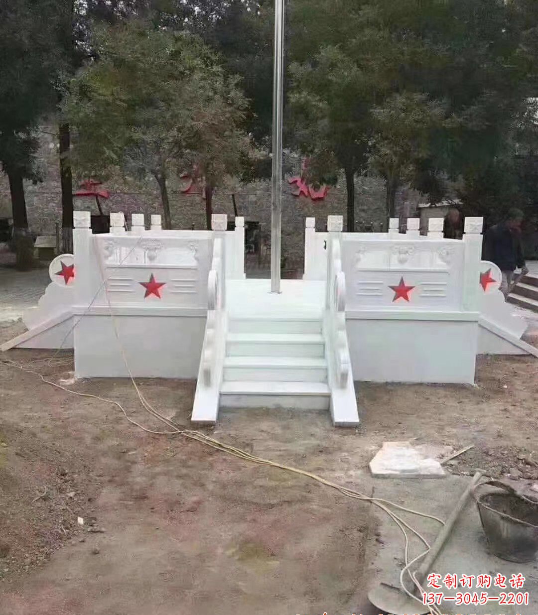 威海汉白玉升旗台石雕