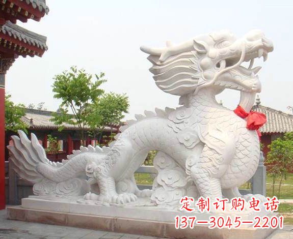 威海汉白玉生肖龙雕,精致传承岁月之美