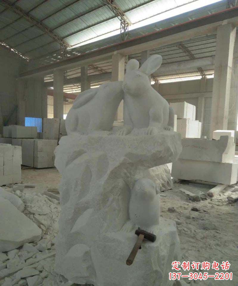威海精美的中国古典生肖兔雕塑