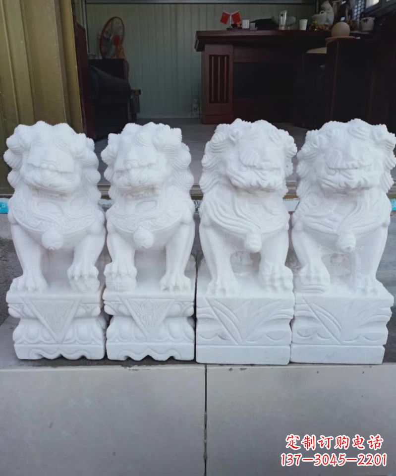 威海汉白玉狮子雕塑1