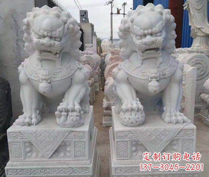 威海中领雕塑狮子石雕助您招财无忧