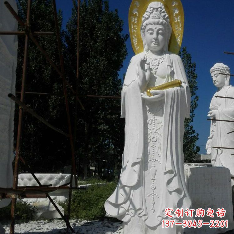 威海汉白玉石雕佛像石头观音