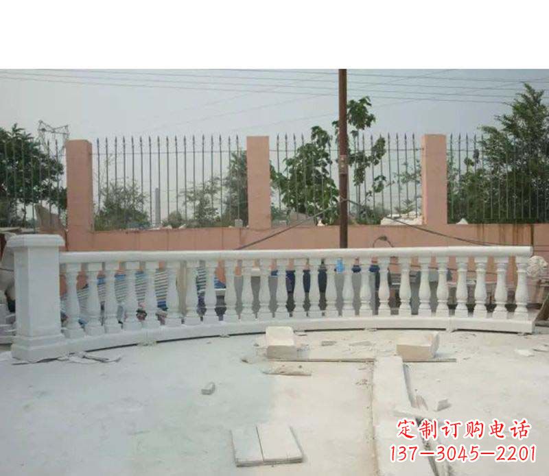 威海精致白玉石栏杆雕塑
