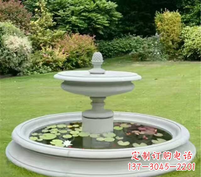 威海汉白玉双层喷泉雕塑
