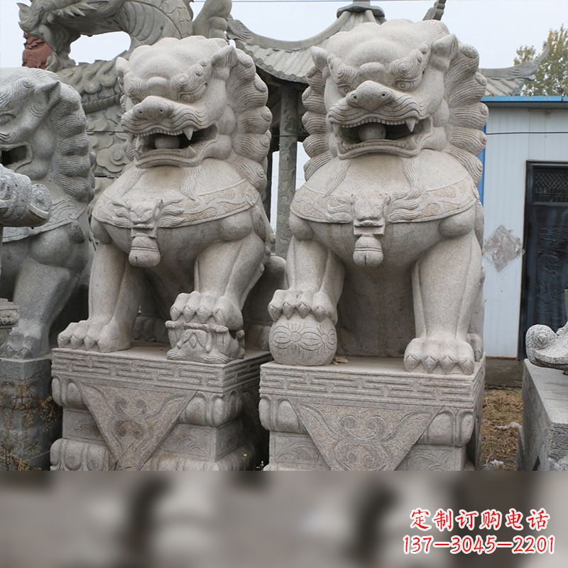 威海精美雕刻,汉白玉天安门石狮子