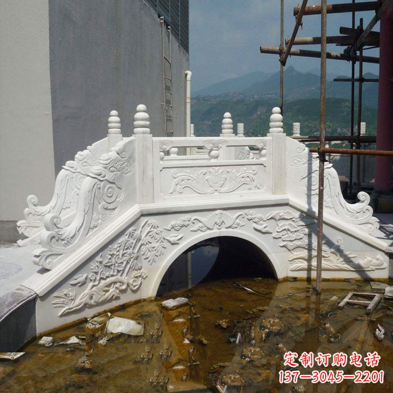 威海汉白玉庭院装饰石桥雕塑