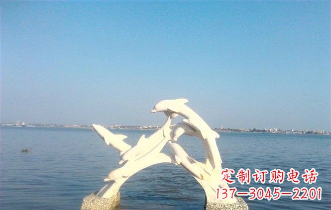 威海精美汉白玉海豚雕塑