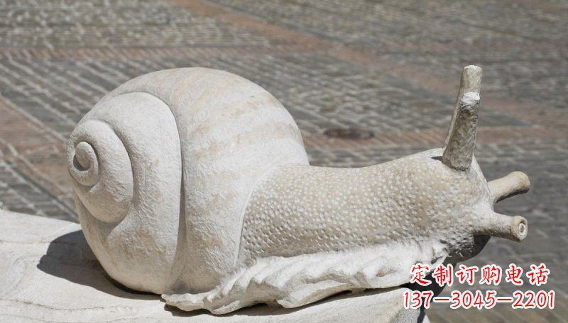 威海汉白玉蜗牛动物石雕