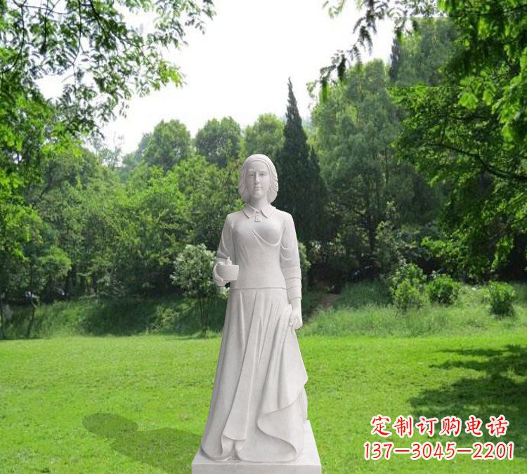 威海纪念南丁格尔的经典白玉雕塑