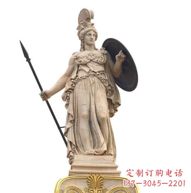 威海艺术定制——汉白玉希腊女神雅典娜雕塑