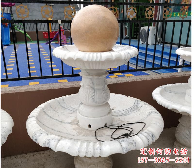 威海高贵典雅的汉白玉风水球雕塑