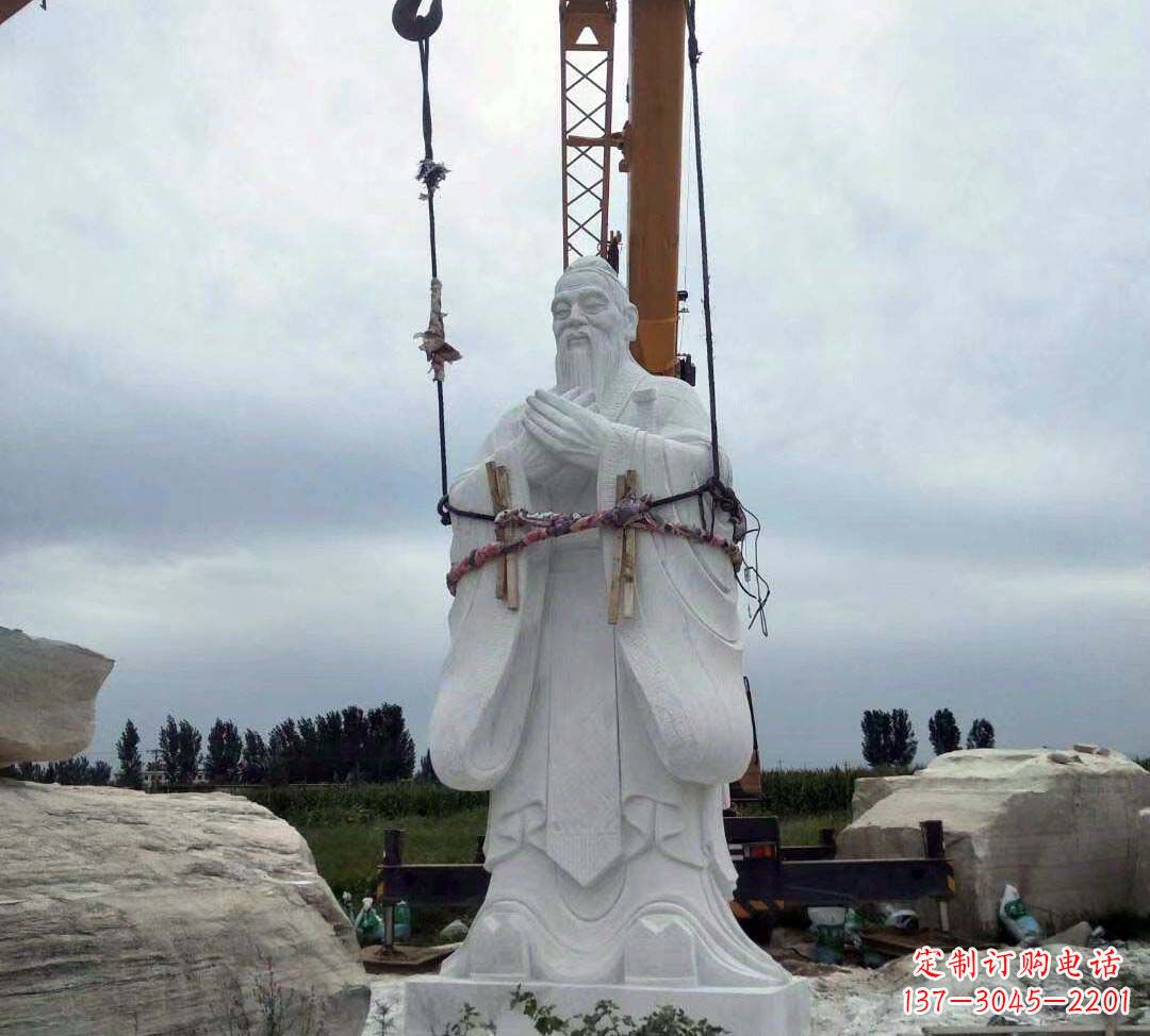 威海超越传统汉白玉校园孔子雕塑